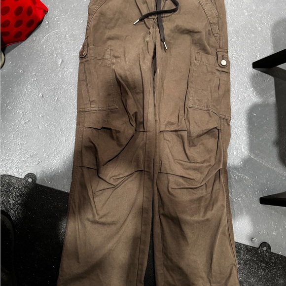 Cider Brown Cargo Jeans Relaxed Fit Utility Style - Picture 1 of 4